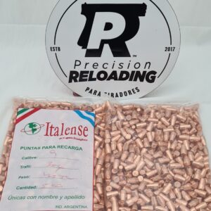 Puntas Ponsiglione cobreadas calibre 9mm peso 135gr. Bolsa por 500 unidades. Precio por 1000
