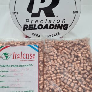 Puntas Ponsiglione cobreadas calibre 357 peso 115gr. Bolsa por 500 unidades. precio por 1000